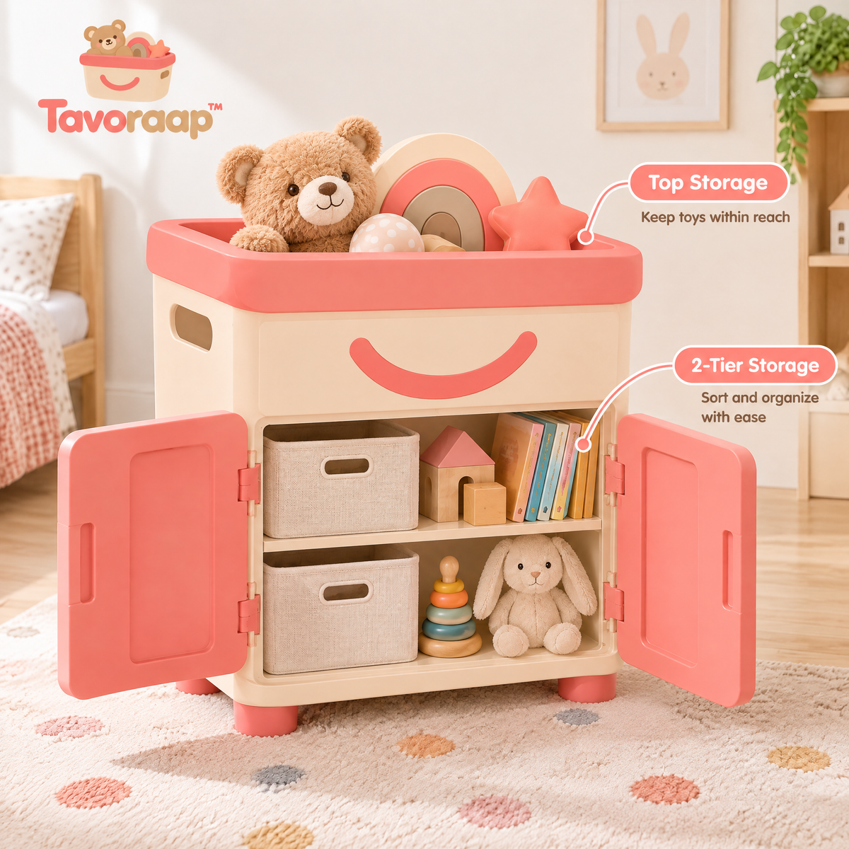 Tavoraap™ Kids Room Storage Cabinet with Doors image 5