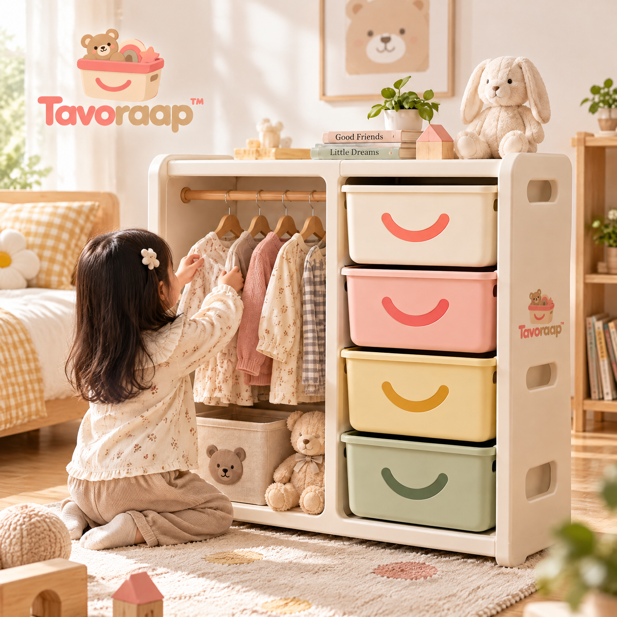 Tavoraap™ Kids Closet Organizer with Drawers image 5