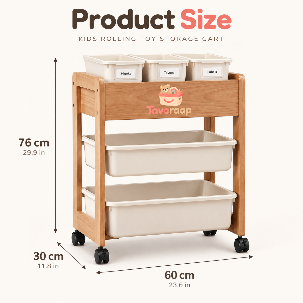 Tavoraap™ Kids Rolling Toy Storage Cart image 6