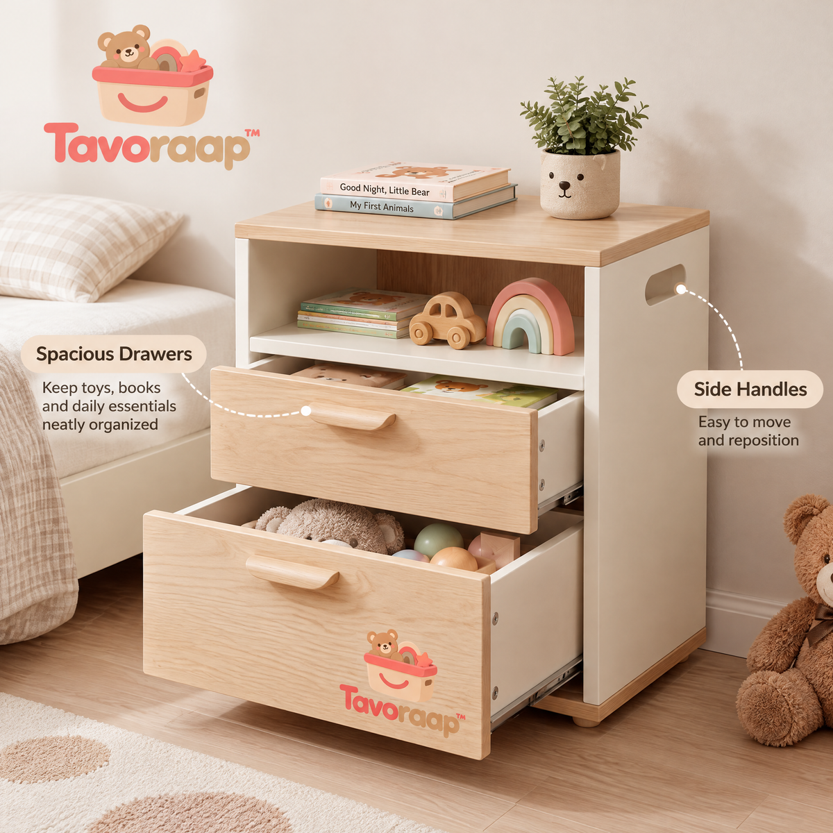 Tavoraap™ Kids Bedside Storage Cabinet image 4
