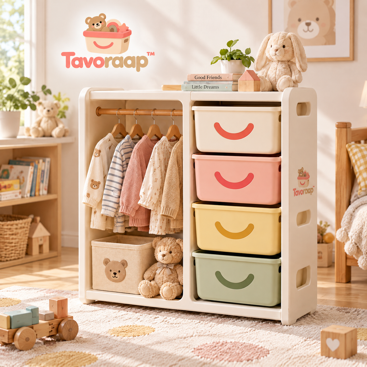 Tavoraap™ Kids Closet Organizer with Drawers image 2