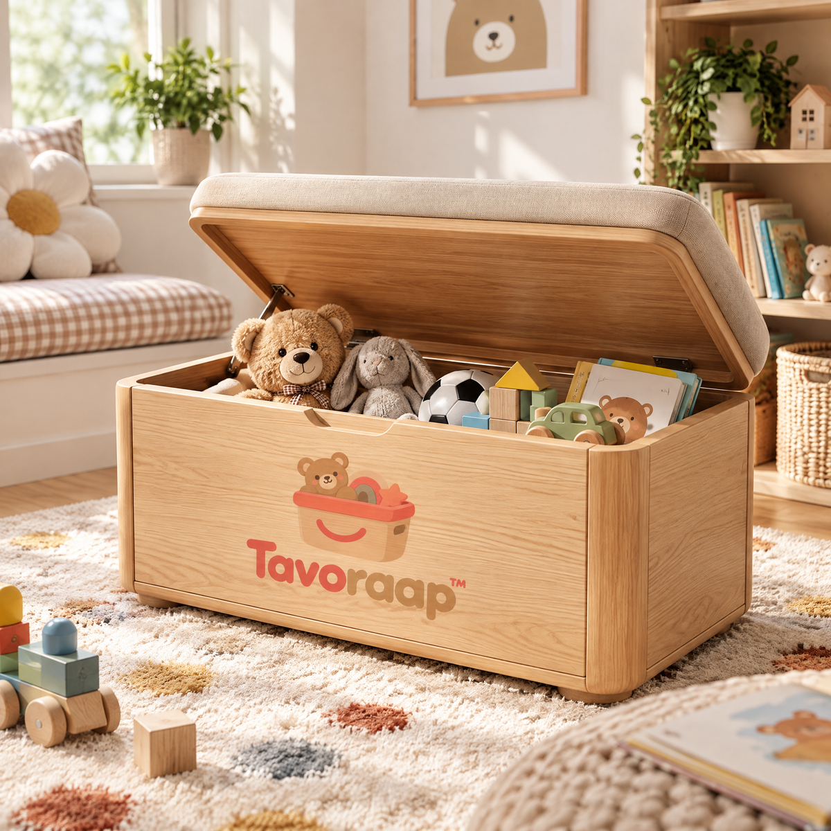 Tavoraap™ Kids Toy Box Bench with Storage image 1
