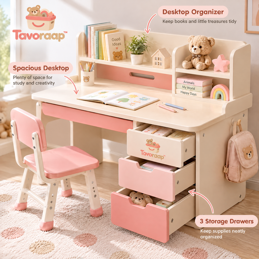 Tavoraap™ Kids Study Desk with Storage Drawers image 1