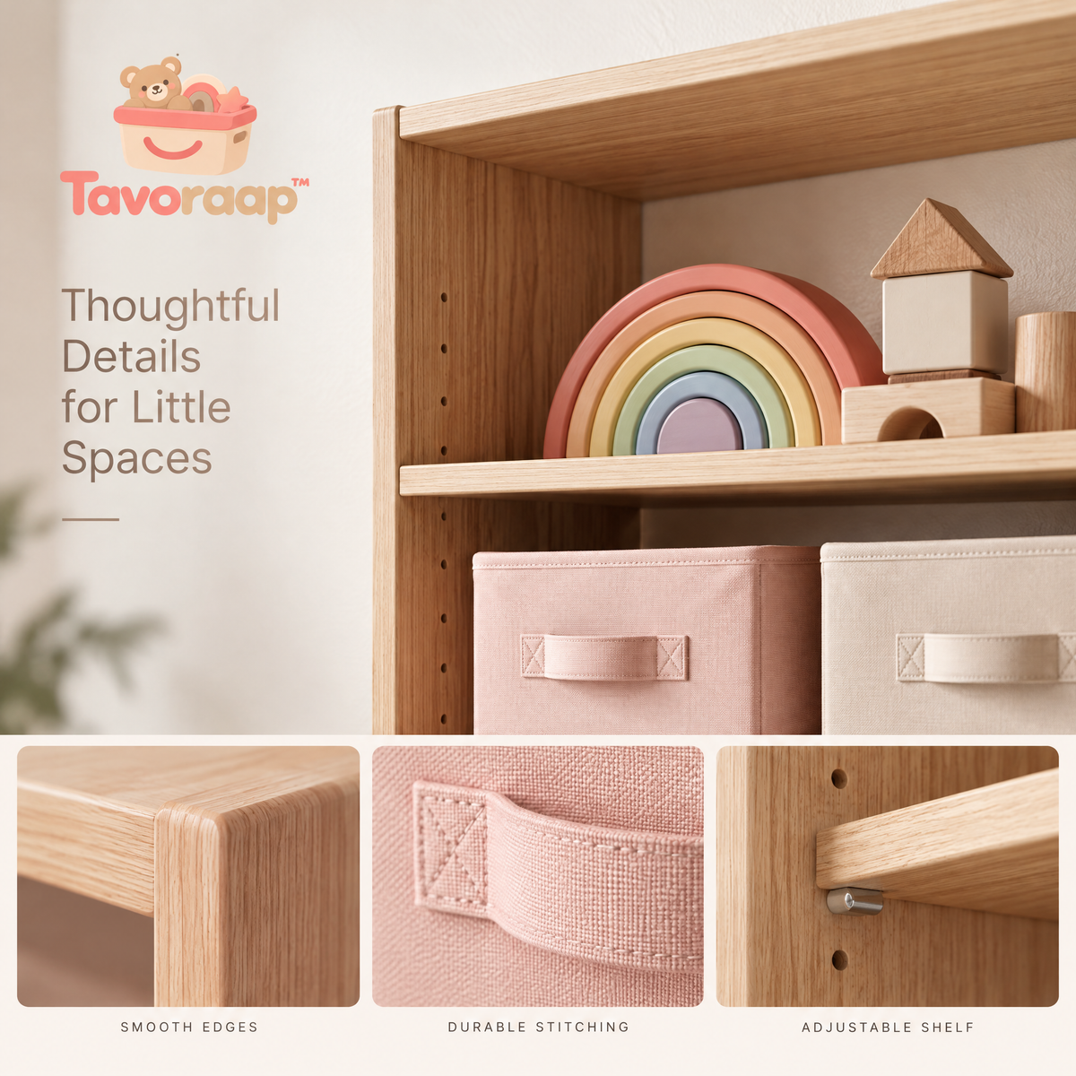 Tavoraap™ Children’s Playroom Storage Wall Shelf image 1