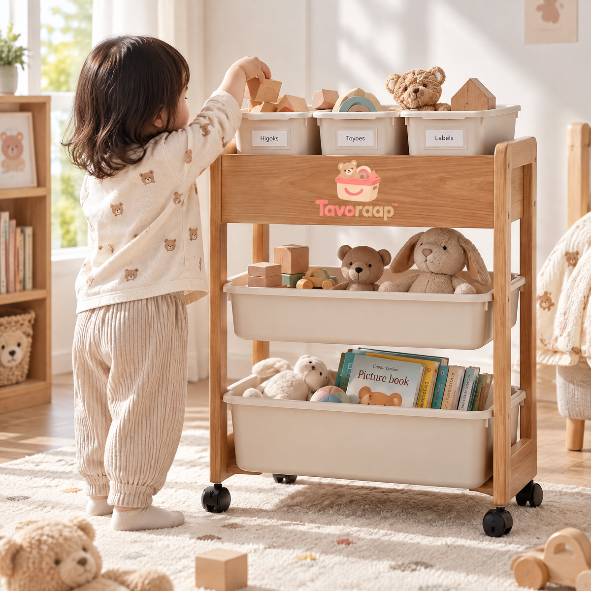 Tavoraap™ Kids Rolling Toy Storage Cart image 3