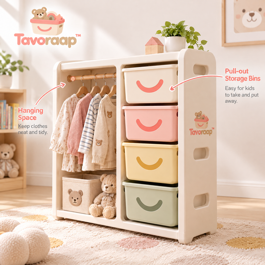 Tavoraap™ Kids Closet Organizer with Drawers image 1