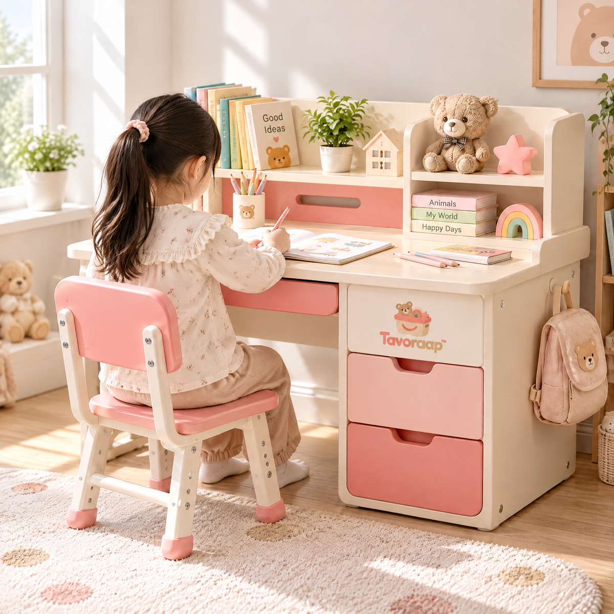 Tavoraap™ Kids Study Desk with Storage Drawers image 5