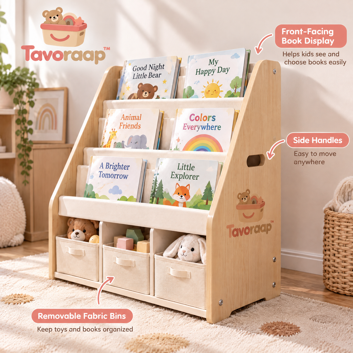 Tavoraap™ Montessori Kids Bookshelf image 3