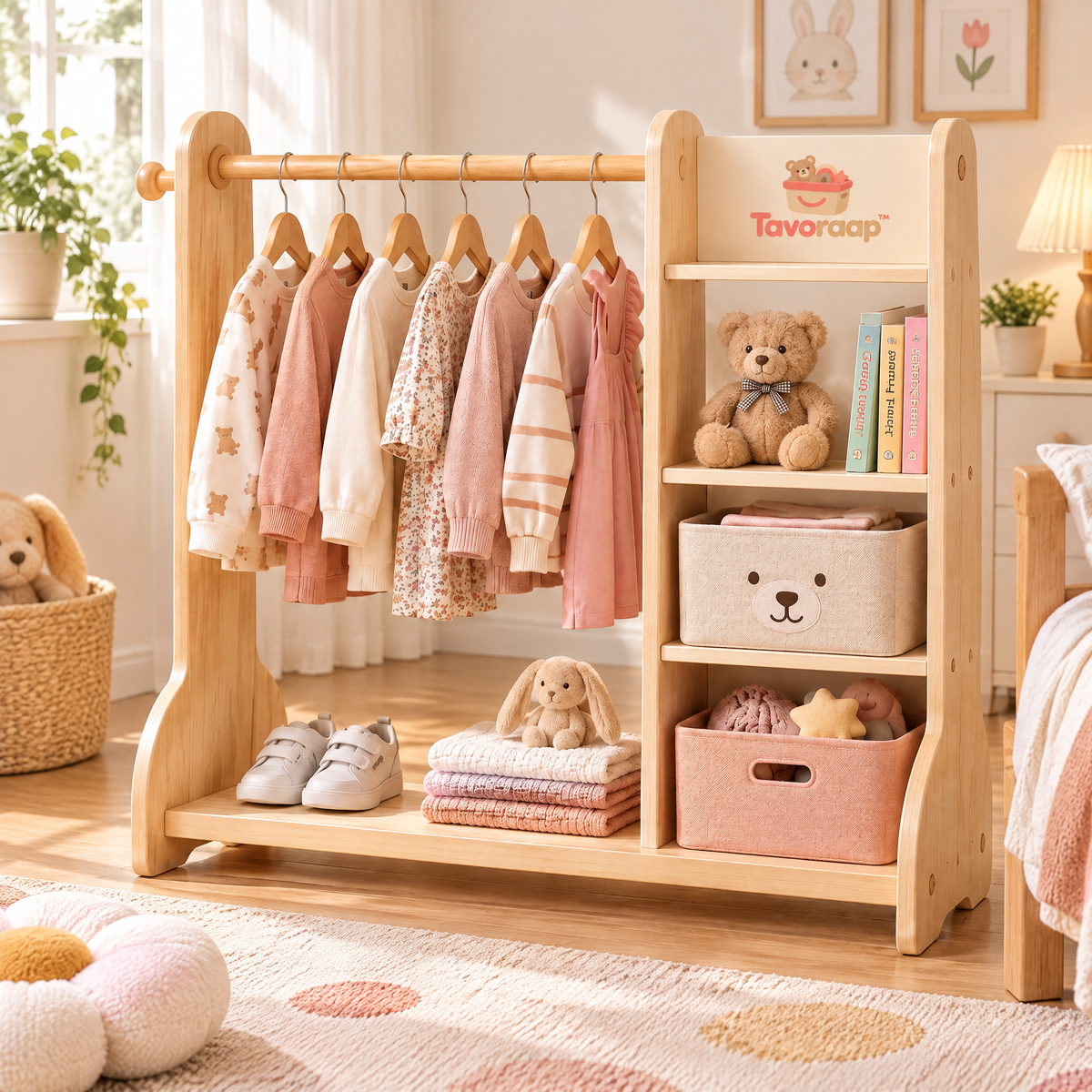 Tavoraap™ Kids Clothing Rack with Shelves image 4