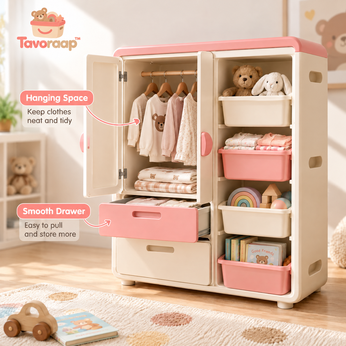 Tavoraap™ Kids Wardrobe Storage Cabinet image 4