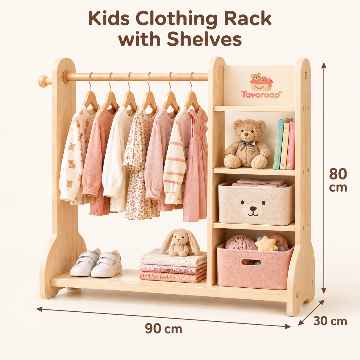 Tavoraap™ Kids Clothing Rack with Shelves image 7