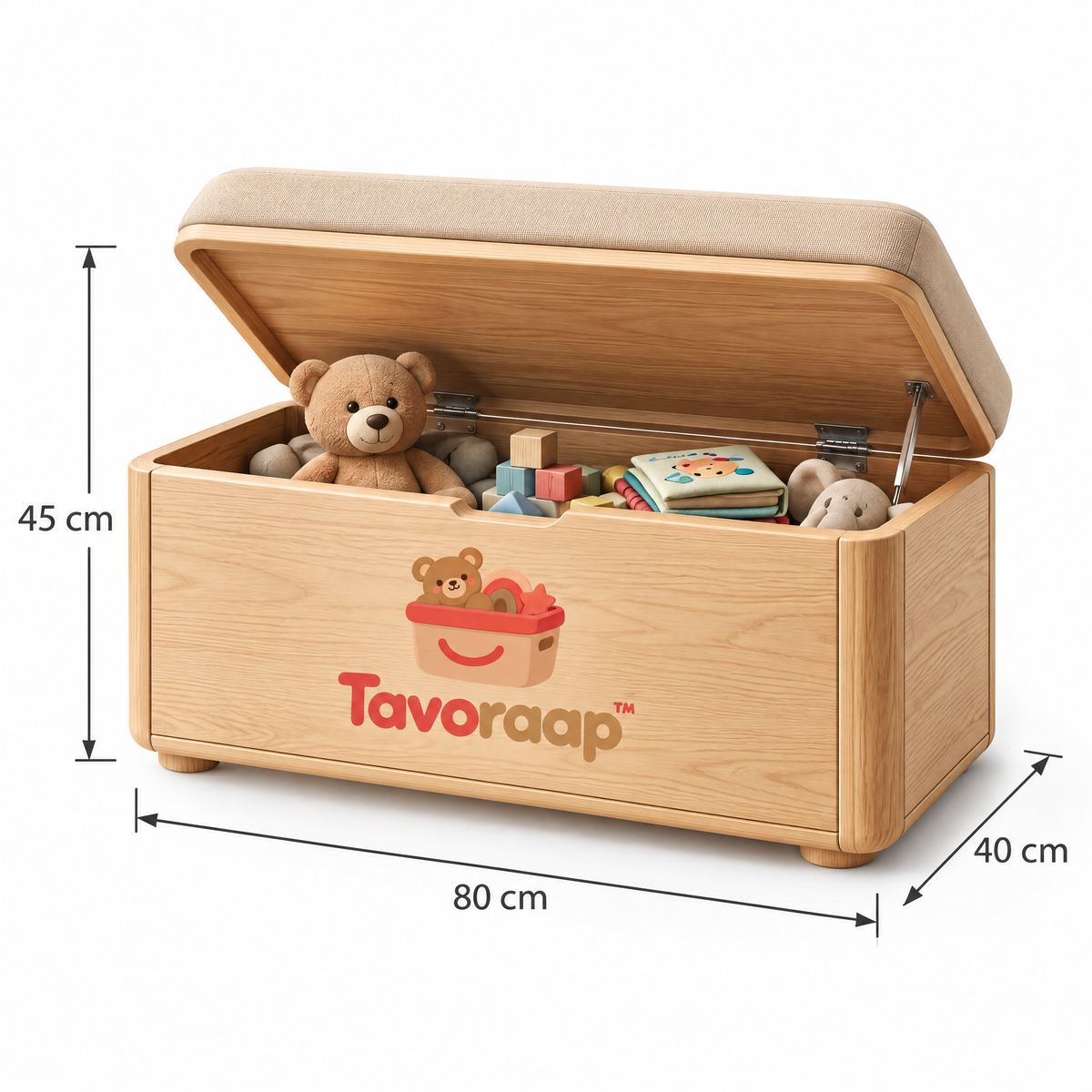 Tavoraap™ Kids Toy Box Bench with Storage image 6