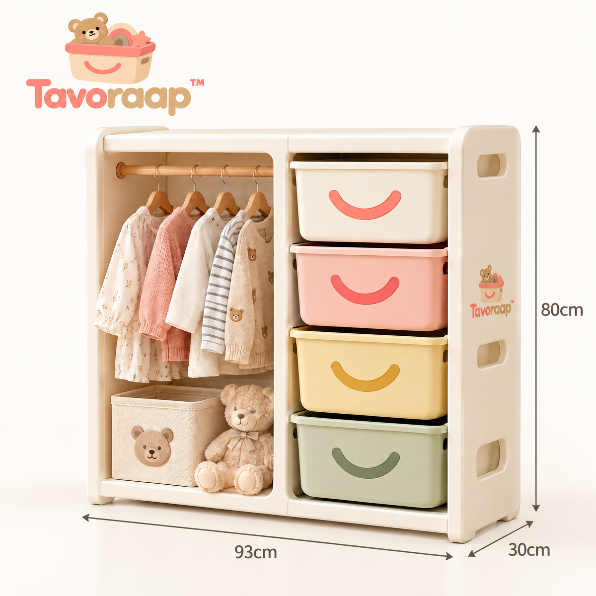 Tavoraap™ Kids Closet Organizer with Drawers image 7