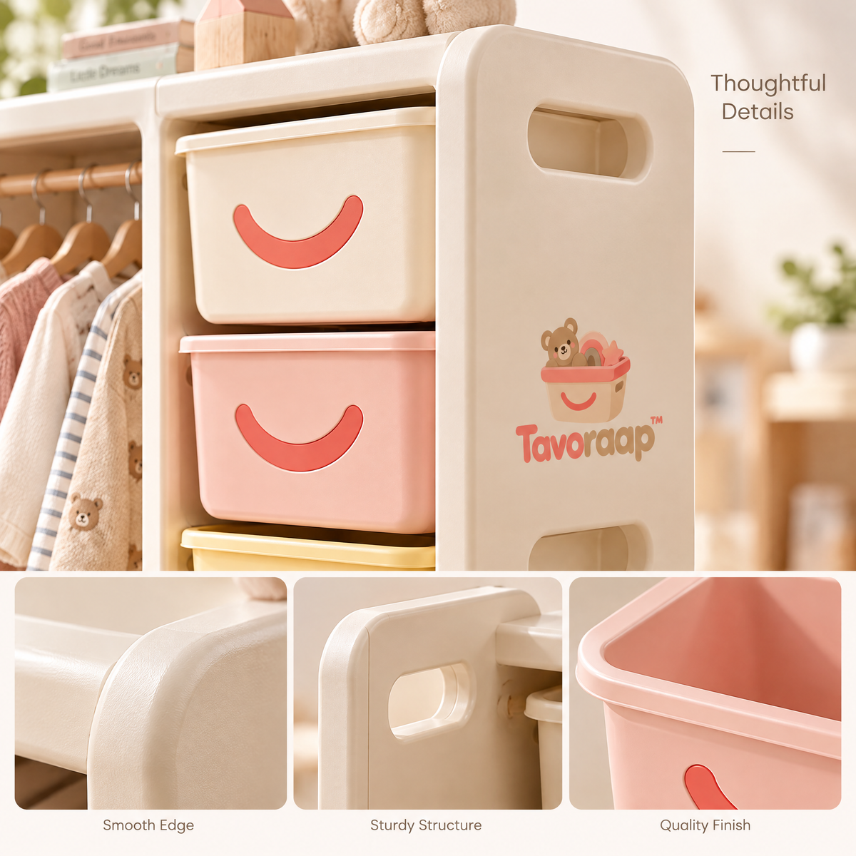 Tavoraap™ Kids Closet Organizer with Drawers image 8